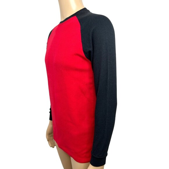 GALAXY By Harvic Men’s T-Shirt L Red Black Long Raglan Sleeve Crewneck Casual - Picture 2 of 10